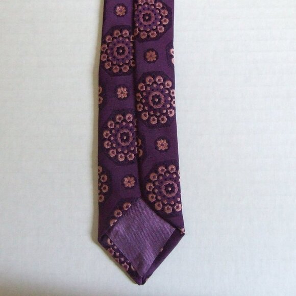 Playboy Neckwear tie vintage purple pink mandala floral pattern necktie 1960s - Picture 7 of 9